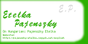 etelka pajenszky business card